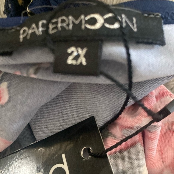 NWT: Papermoon Basima Back detail Knit Tank in Navy floral Women’s Size 2X - Picture 8 of 8